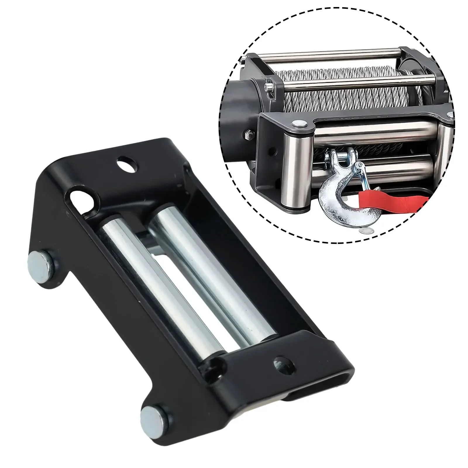 Winch Roller Fairlead for 2000LB Bolt Pattern Heavy Duty Construction Ensures Smooth and Frictionless Cable Operation