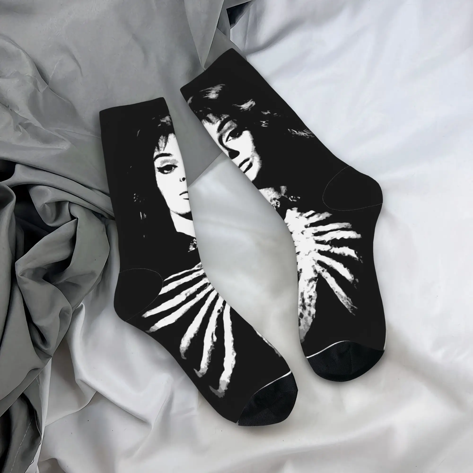 Barbara Steele Queen of Horror Scream Socks Men Women Socks High Quality Spring Summer Autumn Winter Middle Tube Socks Gift