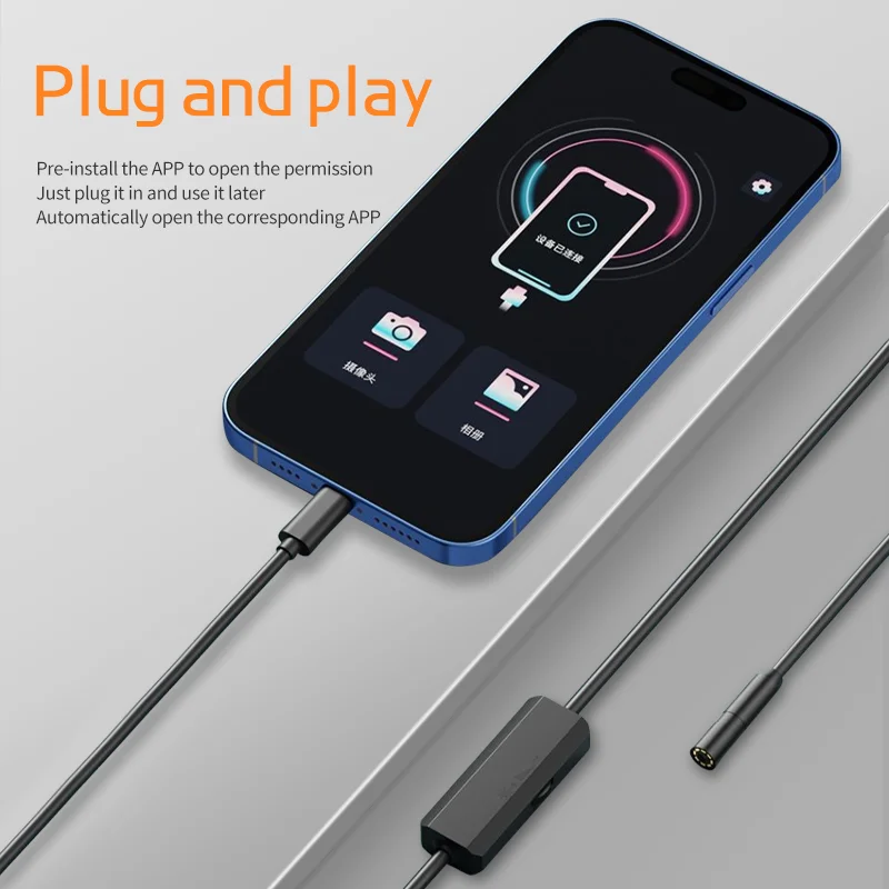 5.5 8MM Android Endoscope 3 In 1Camera  USB/Micro USB/Type-C Borescope Inspection Camera Waterproof for Mobilephone