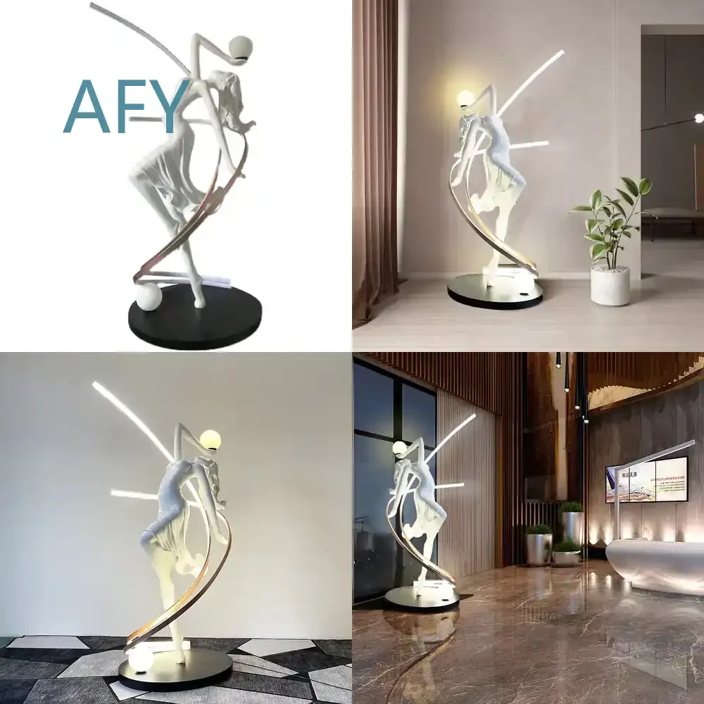 Abstract Sculpture Floor Lamp for Office Hotel Lobby Home Decor Modern Living Room Bedroom Lighting Fixture Stylish Ambient
