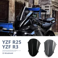 Para Yamaha YZF R25 YZF R3 parabrisas Visor YZF R 3 R 25 Deflector de pantalla de doble burbuja motocicleta 2025 2024