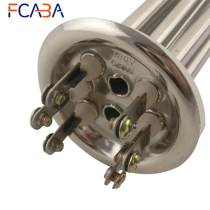 FCABA Stainless Steel Heating Tube Element 380V 6KW Electric Water Heater Pipe for Water Tank Heating