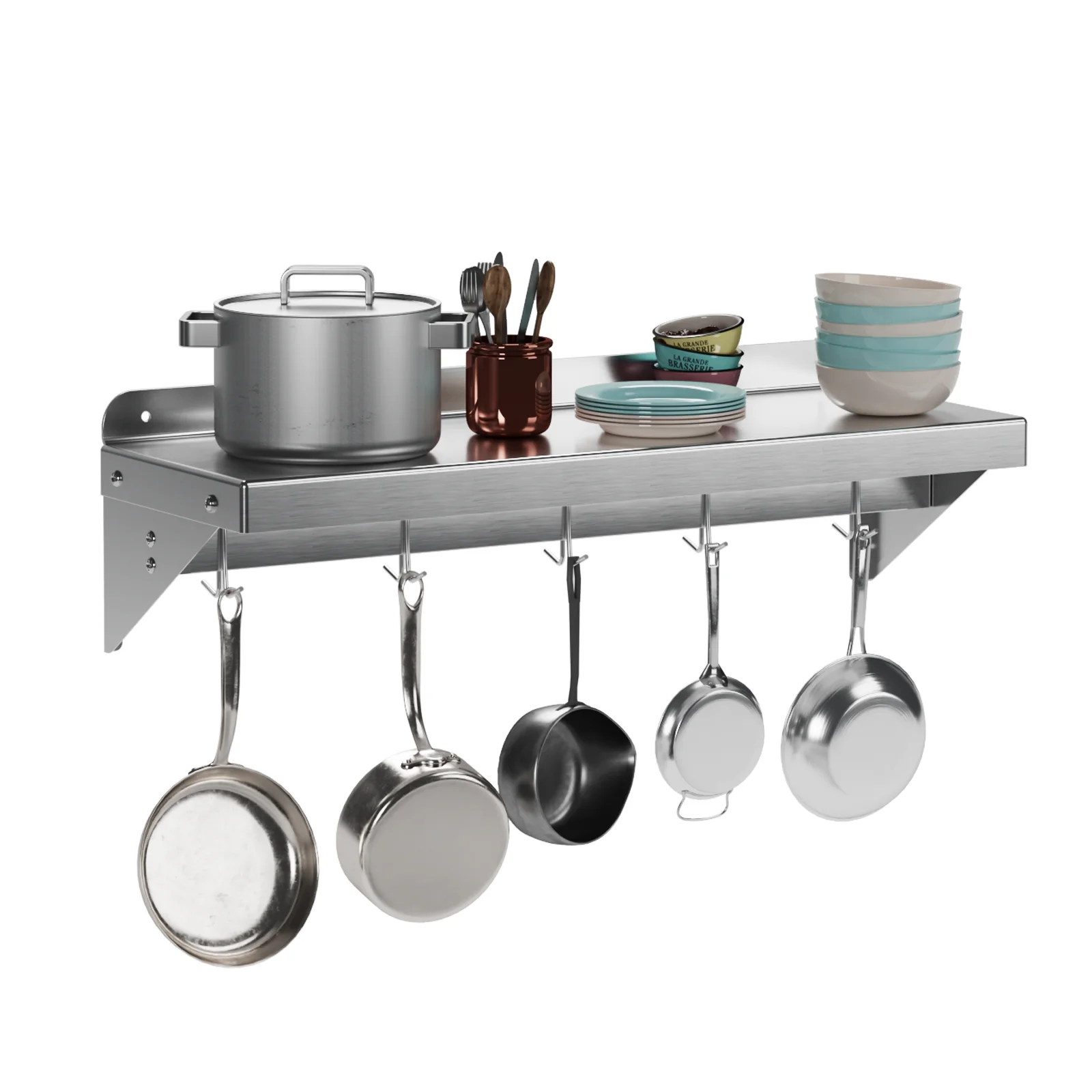 Metal Multifunctional Storage Rack with Backplash for Kitchen, [NSF Certified] 12