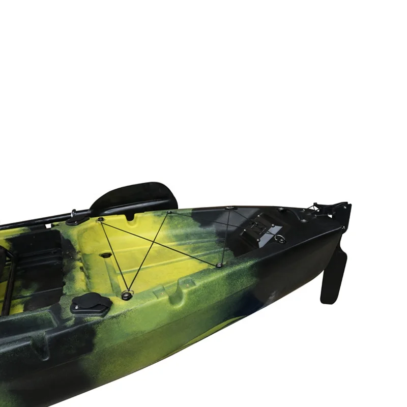 Kayak da pesca a sedile singolo con pedale con patta da 10 piedi, in plastica dura, per sedersi sulla parte superiore del kayak con pedale per barca