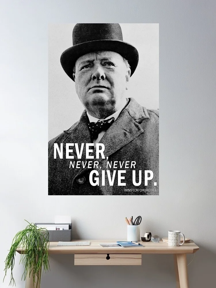 8Style Choose WINSTON CHURCHILL INSPIRATIONAL QUOTE, Art Print Silk Poster Home Wall Decor