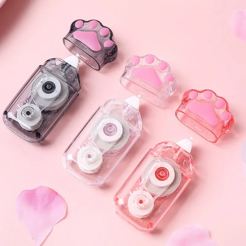 3Pcs 6m Cat Claw Correction Tape Portable Large Capacity Correction Tape High Value Students Transparent Erasure Tape