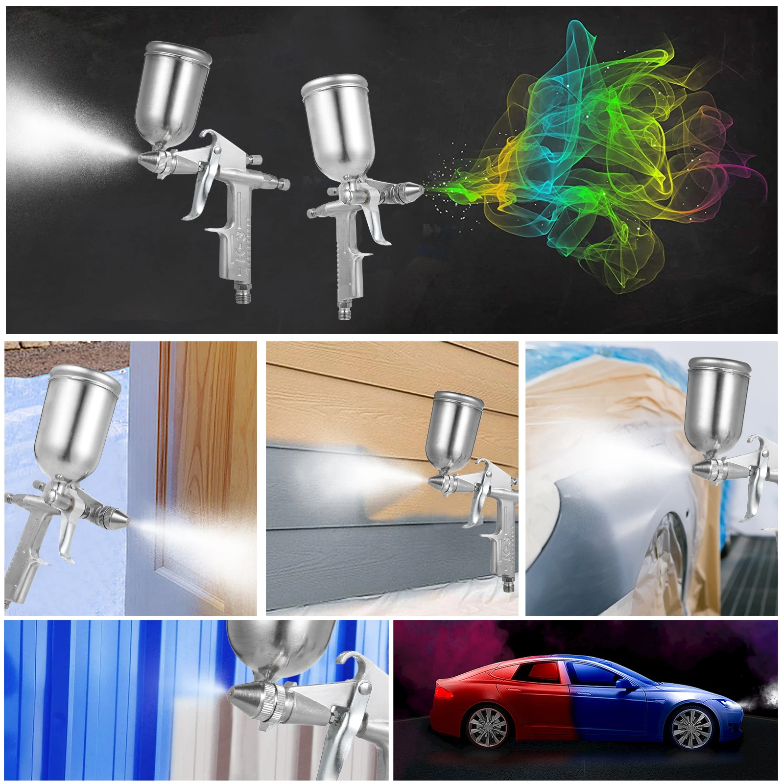 Mesin Semprot Mini Nozzle 0.5mm Kapasitas 150cc Cup Gravity Feed Mesin Semprot Cat Rumah Otomotif Alat Pengecatan Tekanan Rendah