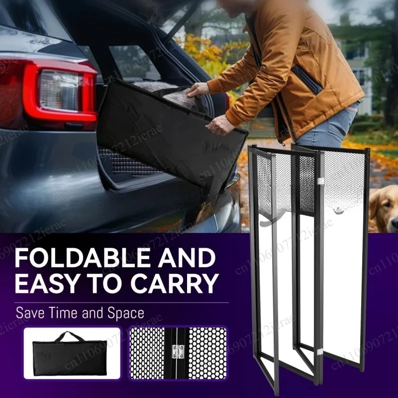 Portable Foldable DJ Booth Stand, Mobile Folding DJ Mixer Table LED Stage Truss Workstation For Event Party Performance