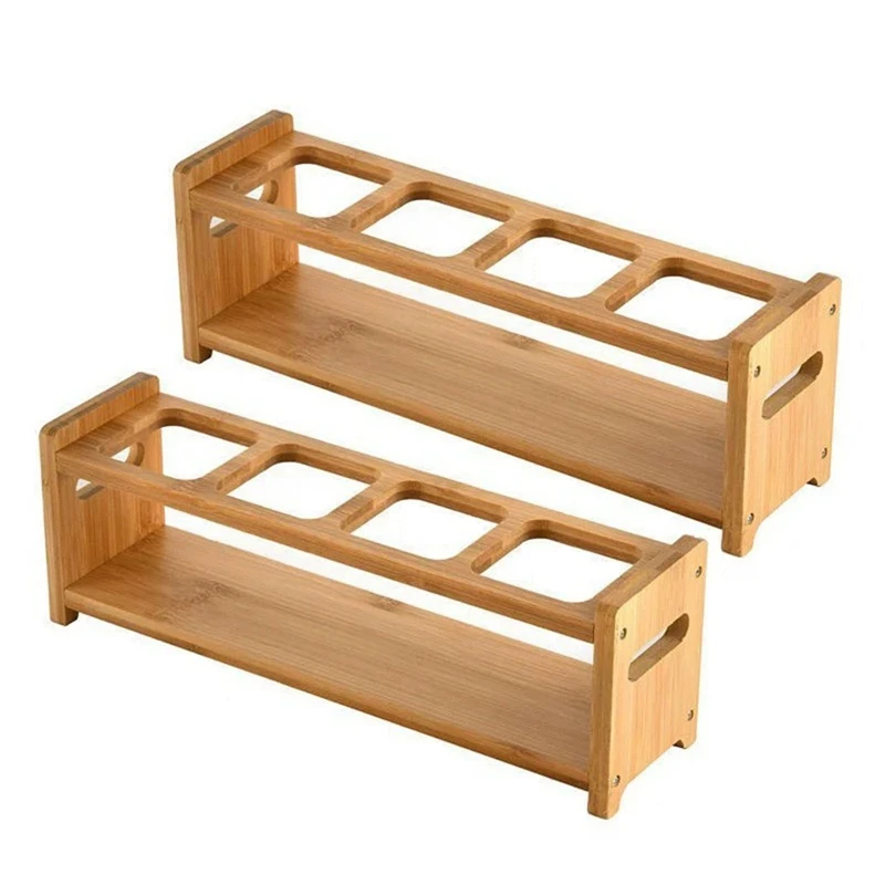 

ABUL-Wooden Oil Bottle Display Stand 4-Hole Kitchen Counter Oil Bottle Storage Shelf Multifunctional Storage Rack Anti Slip