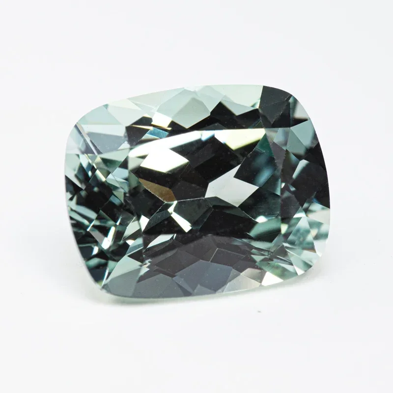 Lab Grown Sapphire green Color Rectangular Cushion Shape VVS1 Gemstone Charms DIY for Jewel Making Selectable AGL Certificate