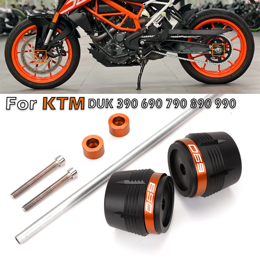 

Для мотоциклов KTM Duke 390, Duke 990, 890, 790, 690, 390 ADV: Защита передней и задней оси, вилки, слайдер, протектор от падений