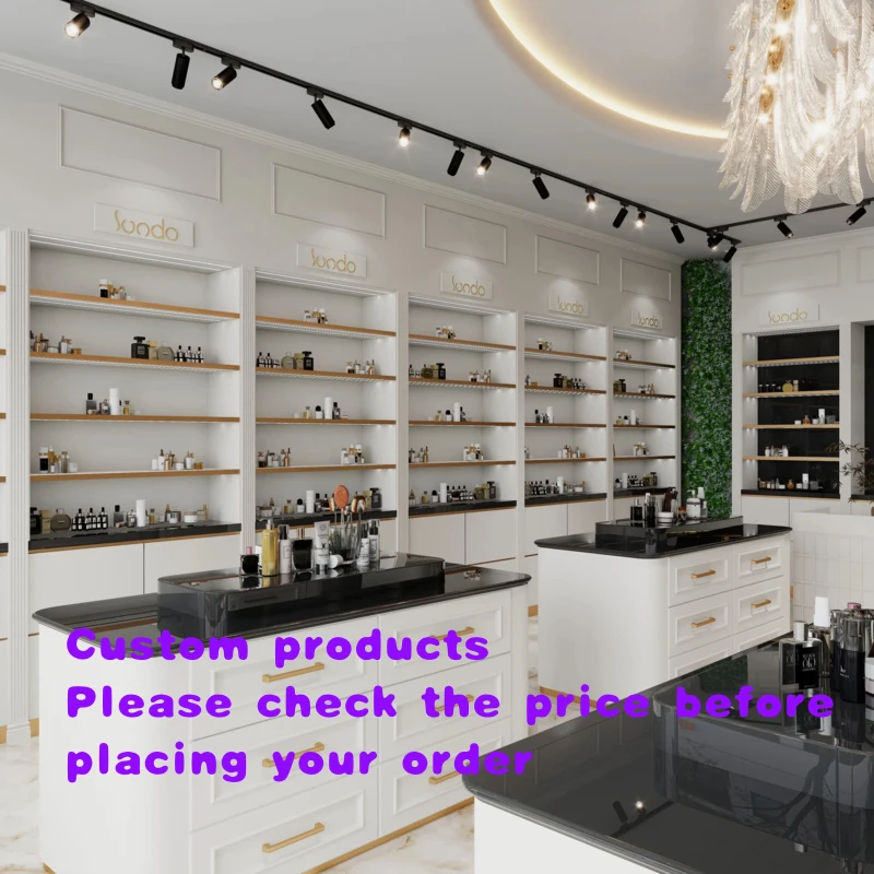 custom.Custom Cosmetic Display Showcase Makeup Interior Design Retail Perfume Shop Furniture Wooden Display Cabi
