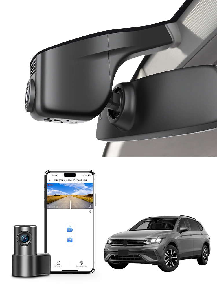 Mangoal 4K Dashcam voor Volkswagen Tiguan Gen2 AD/BW Dashcam (Model A/B) 2018-2024 GPS WiFi App Recorder 64GB/128GB kaart - afbeelding 2