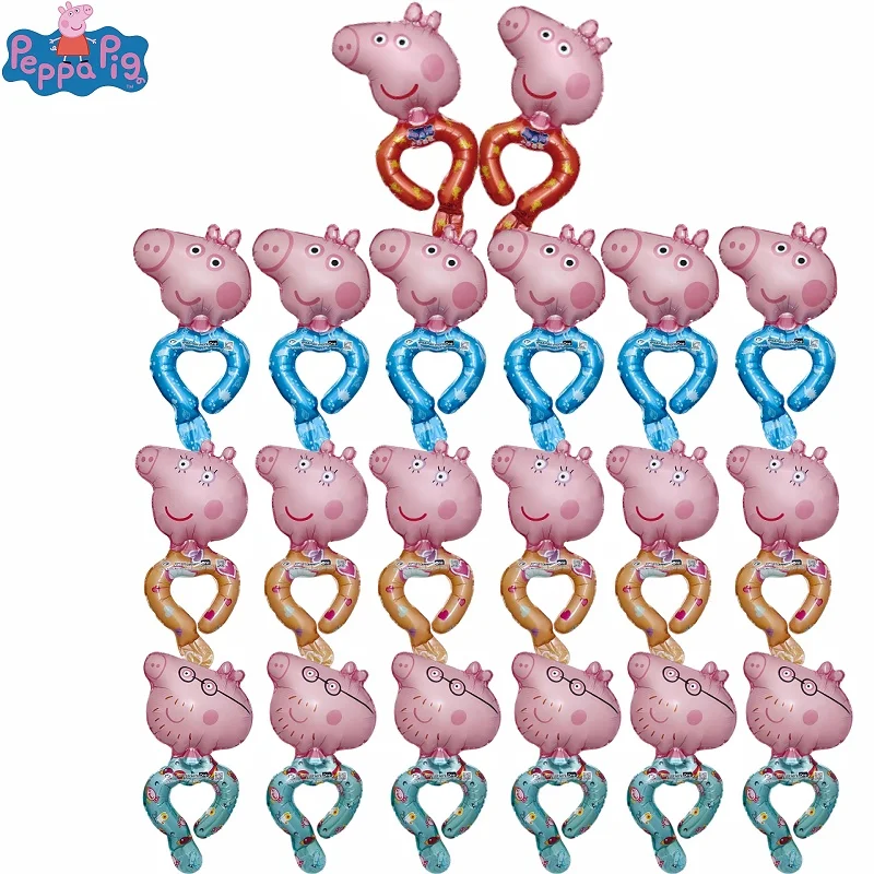 Juego de combinación de globos de muñeca bonitos de dibujos animados con tema de Peppa Pig de 20 piezas para fiesta de cumpleaños de niños debe tener nuevo George creativo