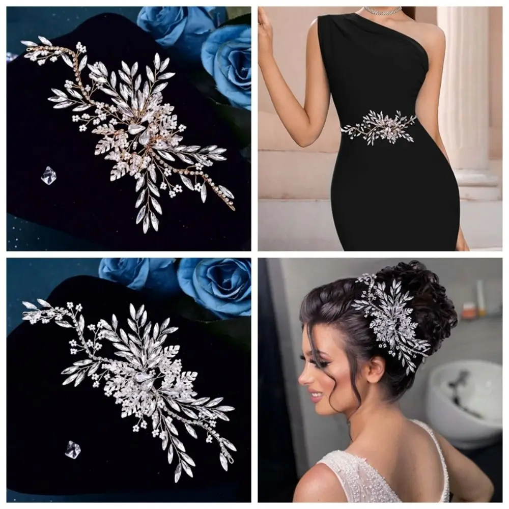 خمر حجر الراين مشبك شعر حزام مجوهرات أنيقة الزفاف الجانب كليب الشعر الحلي متعددة الأغراض لامعة الخصر اكسسوارات النساء