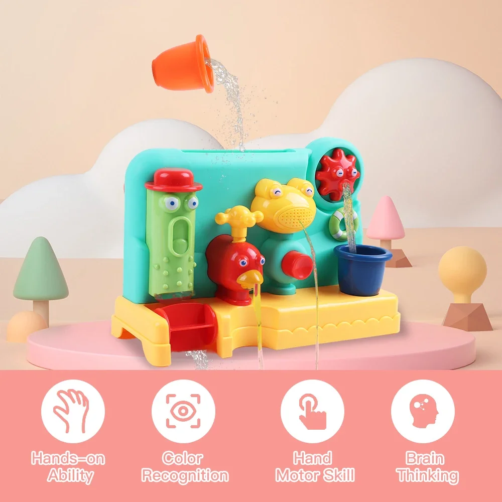 Baby Bath Toys Cartoon Bathroom Sprinkling Shower Toy Children Color Recognition Fine Motor for Kids 1+ Years Water Playing Toy