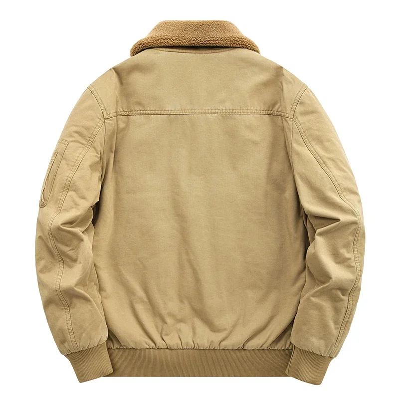 Winter Men's Bomber Jacket Trend Fashion Men's Outdoor Thick Velvet Thick Cotton Jacket Casual Slim Warm Jacket Men's Clothing