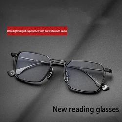 Shatar yeni süreç titanyum alaşımlı çerçeve okuma gözlüğü erkekler kadınlar için High end rahat büyük yüz genişletme presbiyopi Glasse