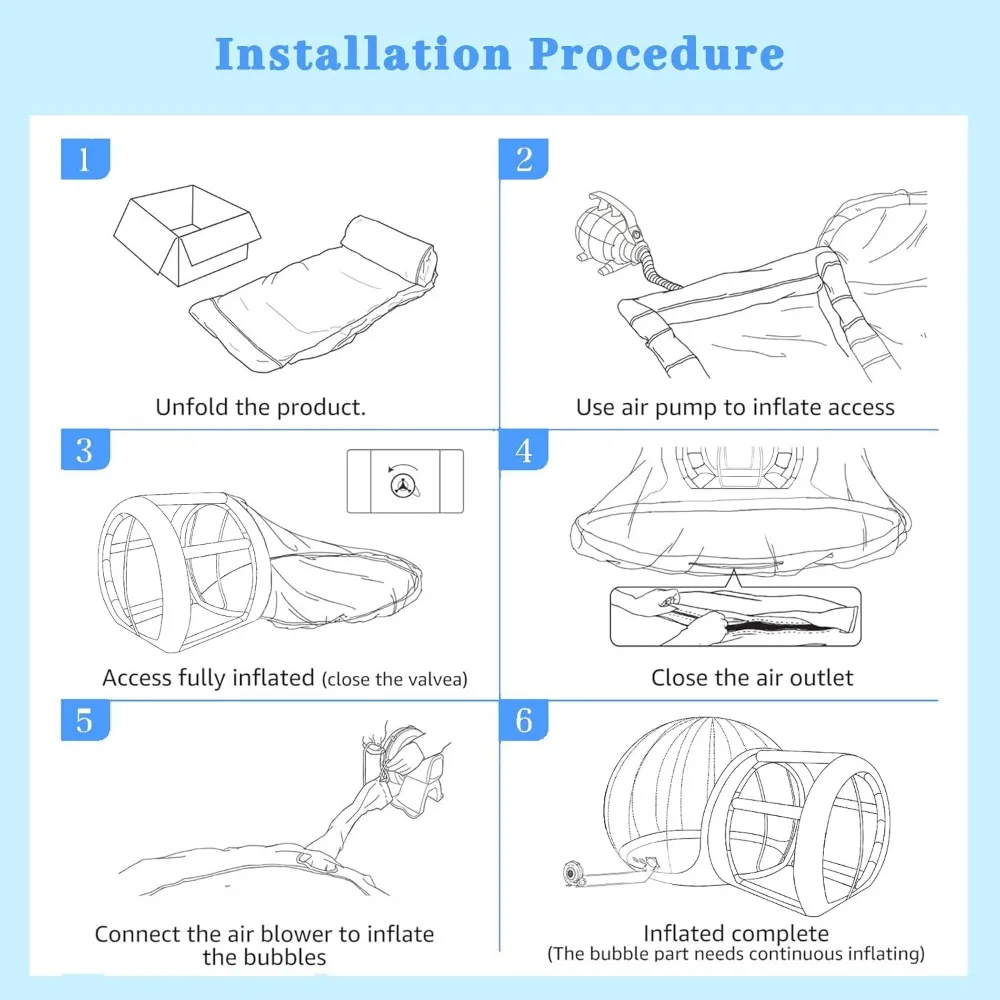 Bubble Tent Inflatable with Pump and UL Blower, Weatherproof Upgraded Greenhouse Garden Bubble Tent
