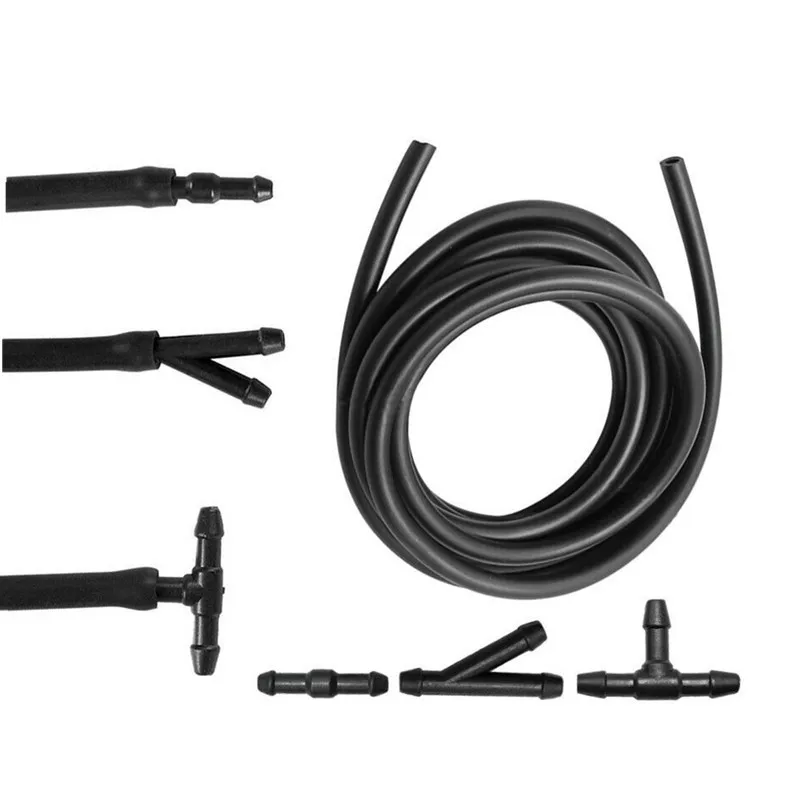 Windshield Washer Black Water Hose Connecting Pipe Rubber Spray Pipe