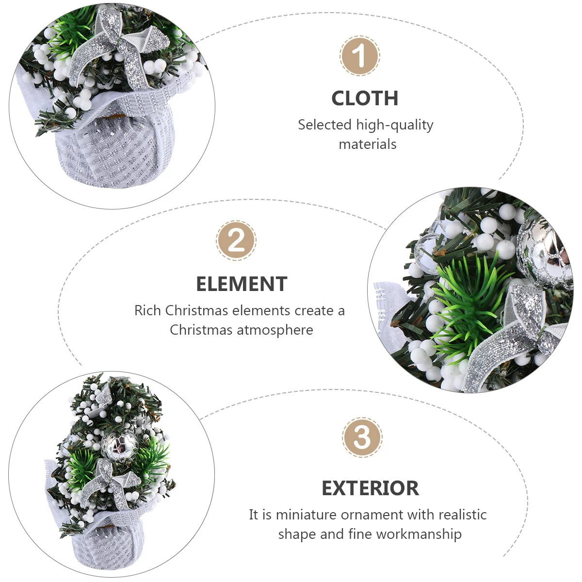 

2Pcs Mini Christmas Tree Realistic Shape Fine Craftsmanship Home Office Bar Hotel Festive Decoration Gift Mini Christmas Tree