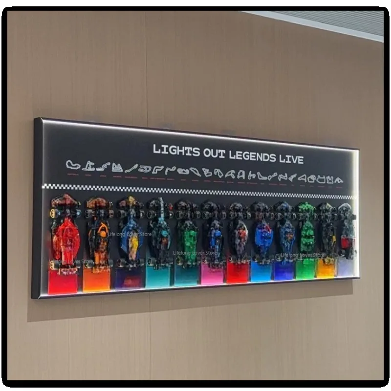 Wall Shadow Box Frame for Speed Champions 77251 77259  Race Car Building Blocks, 11 or 12 Parking Slots, Frame Only,Car Excluded