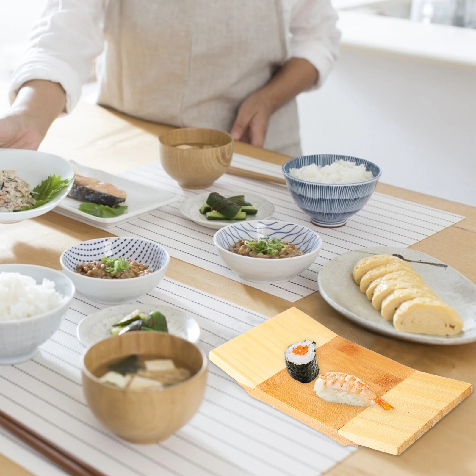 

Sushi Plate Food Dish Serving Tray Platters Plates Kitchen Supply Sashimi Bamboo