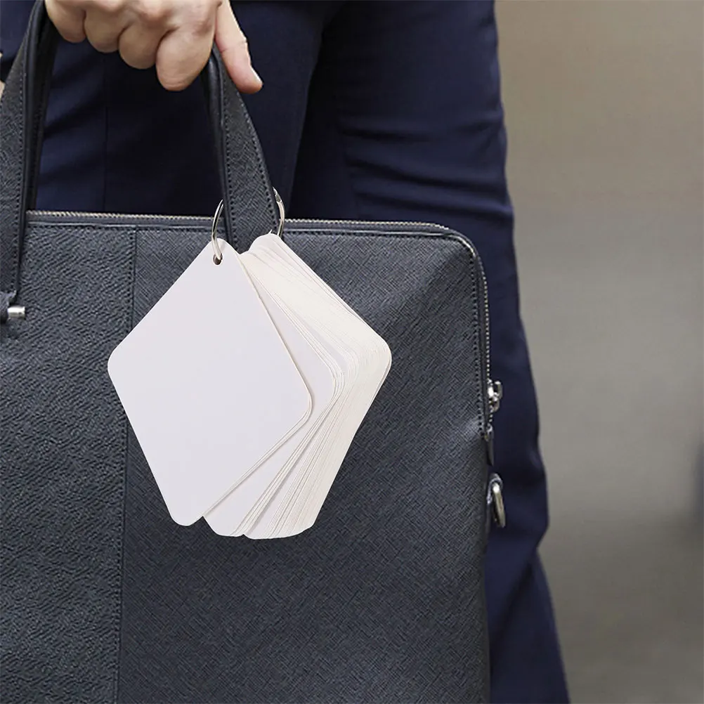 300 แผ่น Memorandum บัตรเปล่าเด็กสีขาวหมายเหตุการ์ดกระดาษแฟลชสําหรับศึกษา