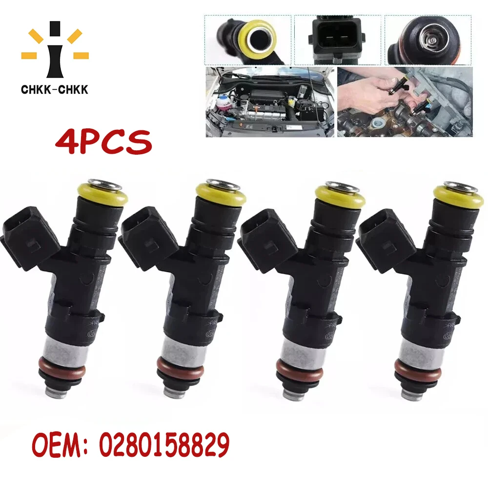

CHKK-CHKK 4pcs 210LB 2200CC Fuel Injector for Honda Audi Mazda Dodge LS3 LS7 Corvette C6 Camaro 0280158829 0280158830