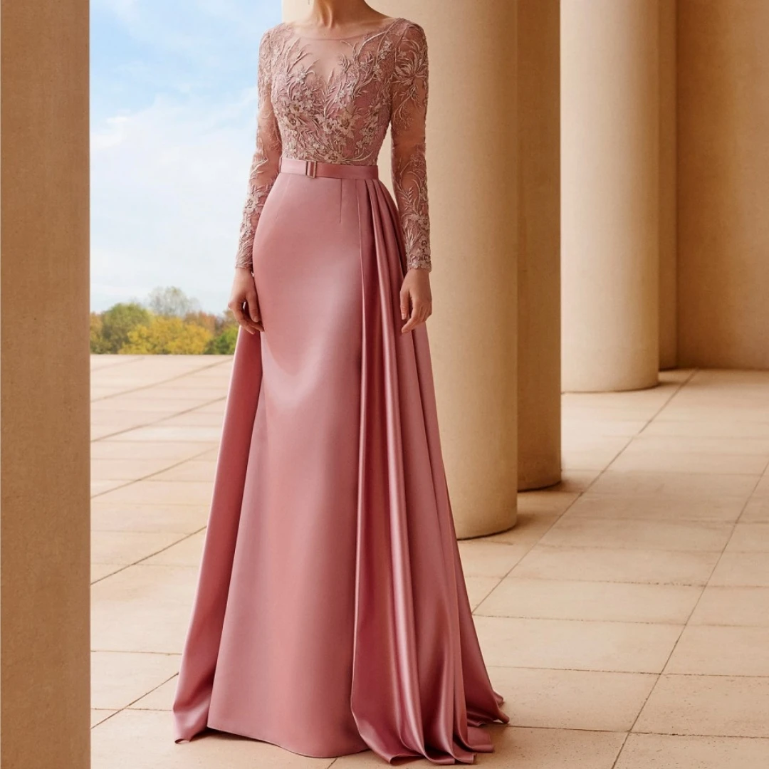 pink chiffon bridesmaid dresses Ever-Pretty High-Slit Dress with Long Sleeves and Waist Pleating Color:Pink/Red Ombre* line silhouette friend of the Navy Proxy Dress Aritzia