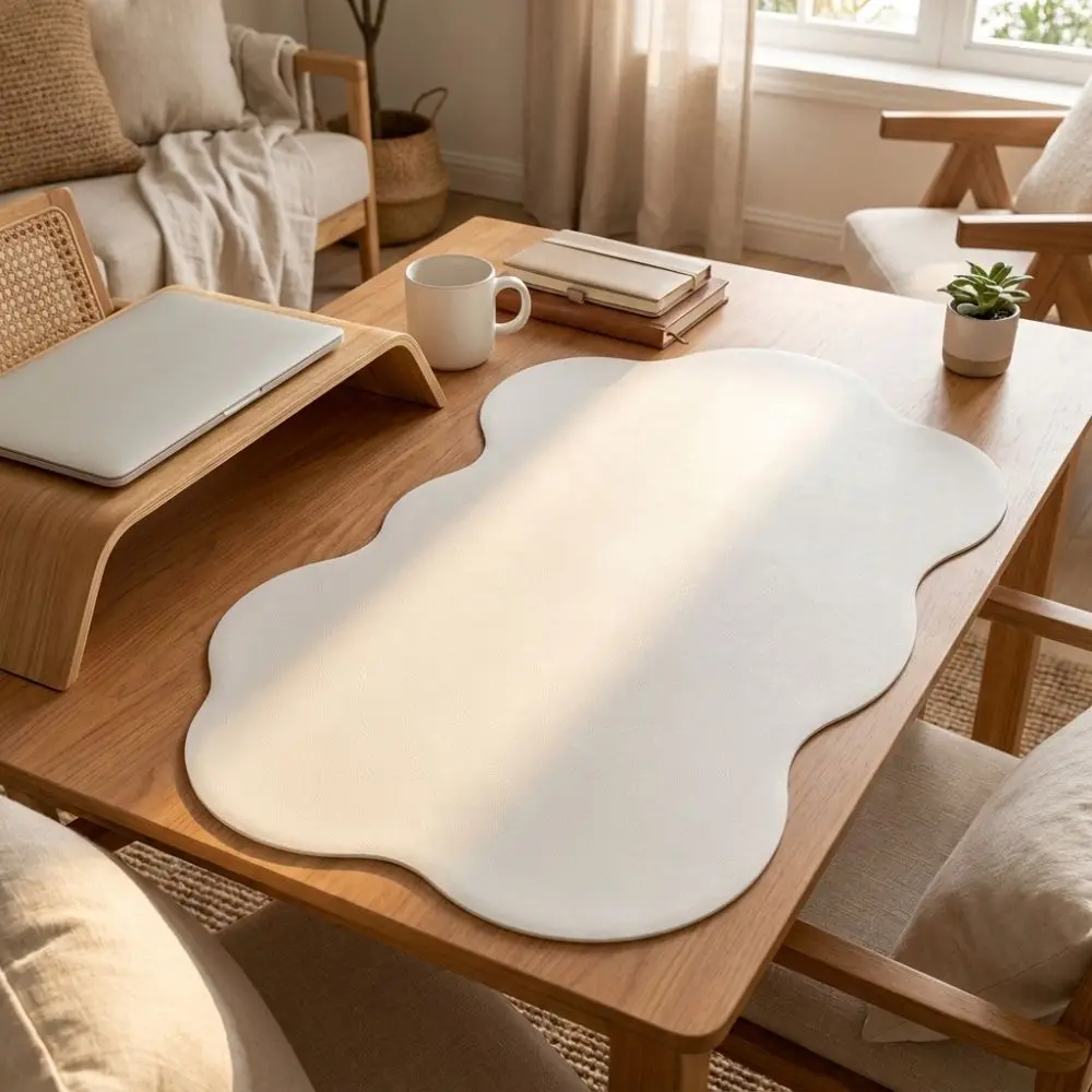 Cute Irregular Cloud Shaped Desk Pad Versatile Quick-Drying Anti Slip Mouse Pad Absorbent Non-Slip Placemat Gaming