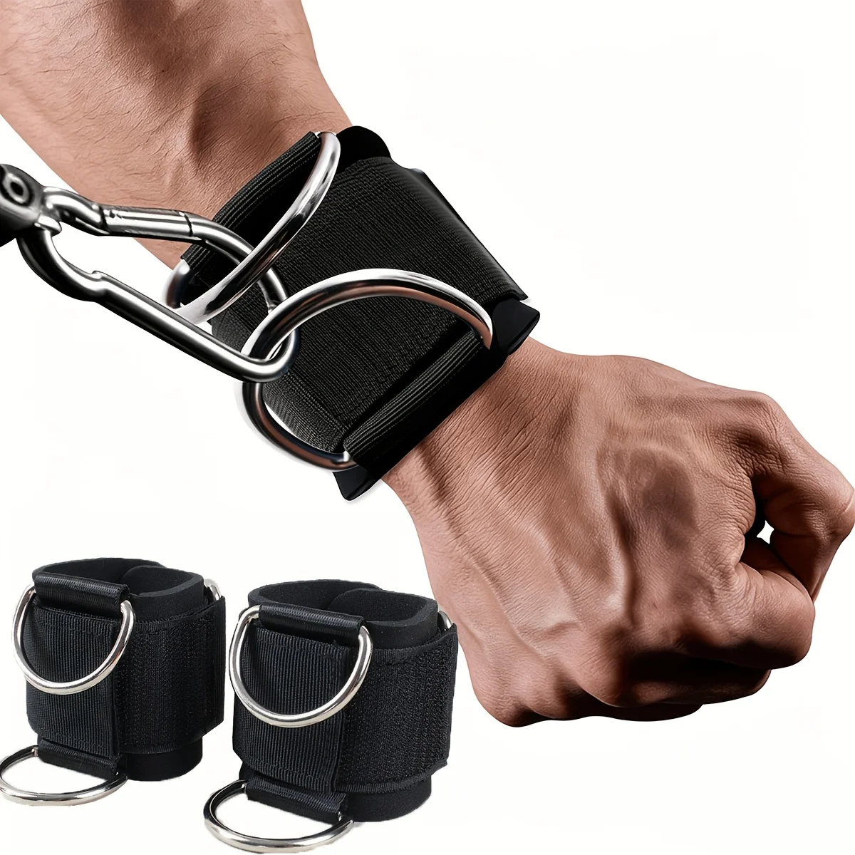 Cable Machine Wrist Cuffs, Neoprene Padded Wrist Straps, Gym Workout Straps for Lateral Raises, Triceps & Arm Strength Training