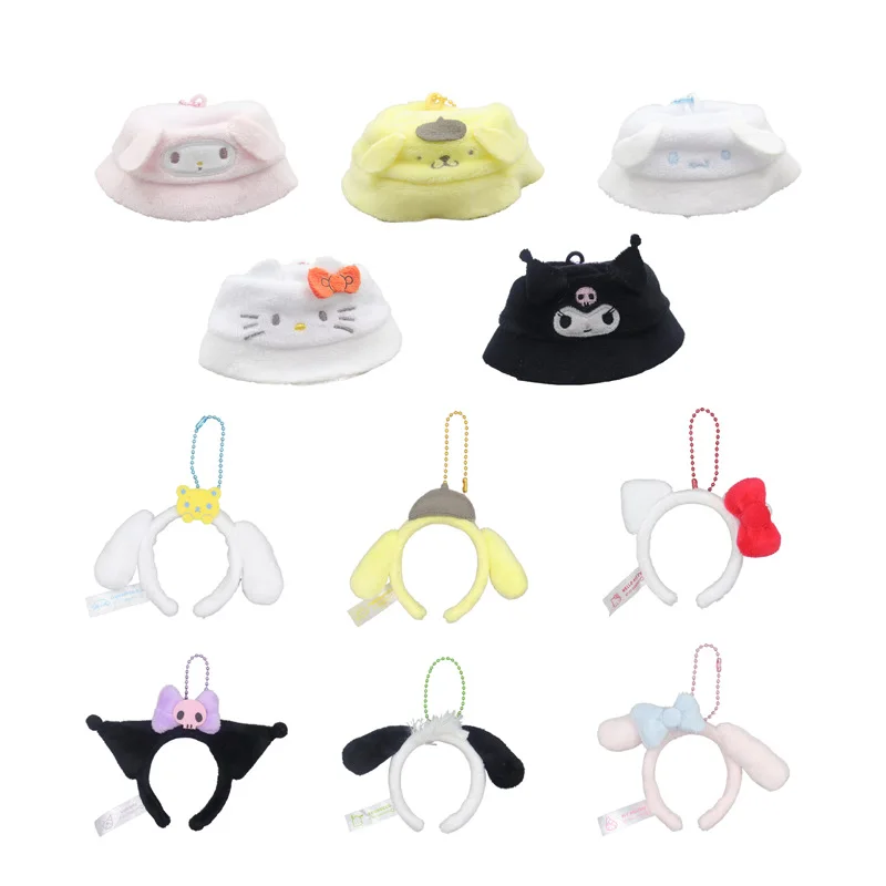 

Hot New Cute Sanrio Hello Kitty Decorative Hat Hair Hoops Cartoon Kuromi Cinnamoroll My Melody Plush Toy Gifts Wholesale