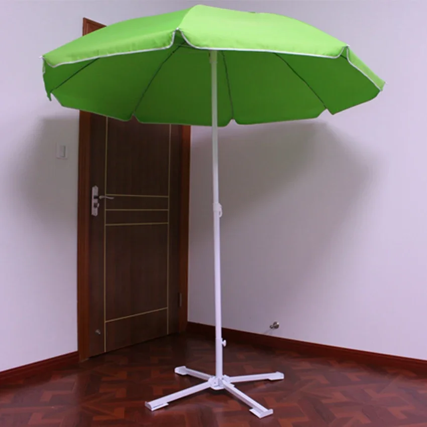 Beach Umbrella Stand Foldable Adjustable Portable Sunshade Umbrella Base Holder Stand Outdoor, White Painted