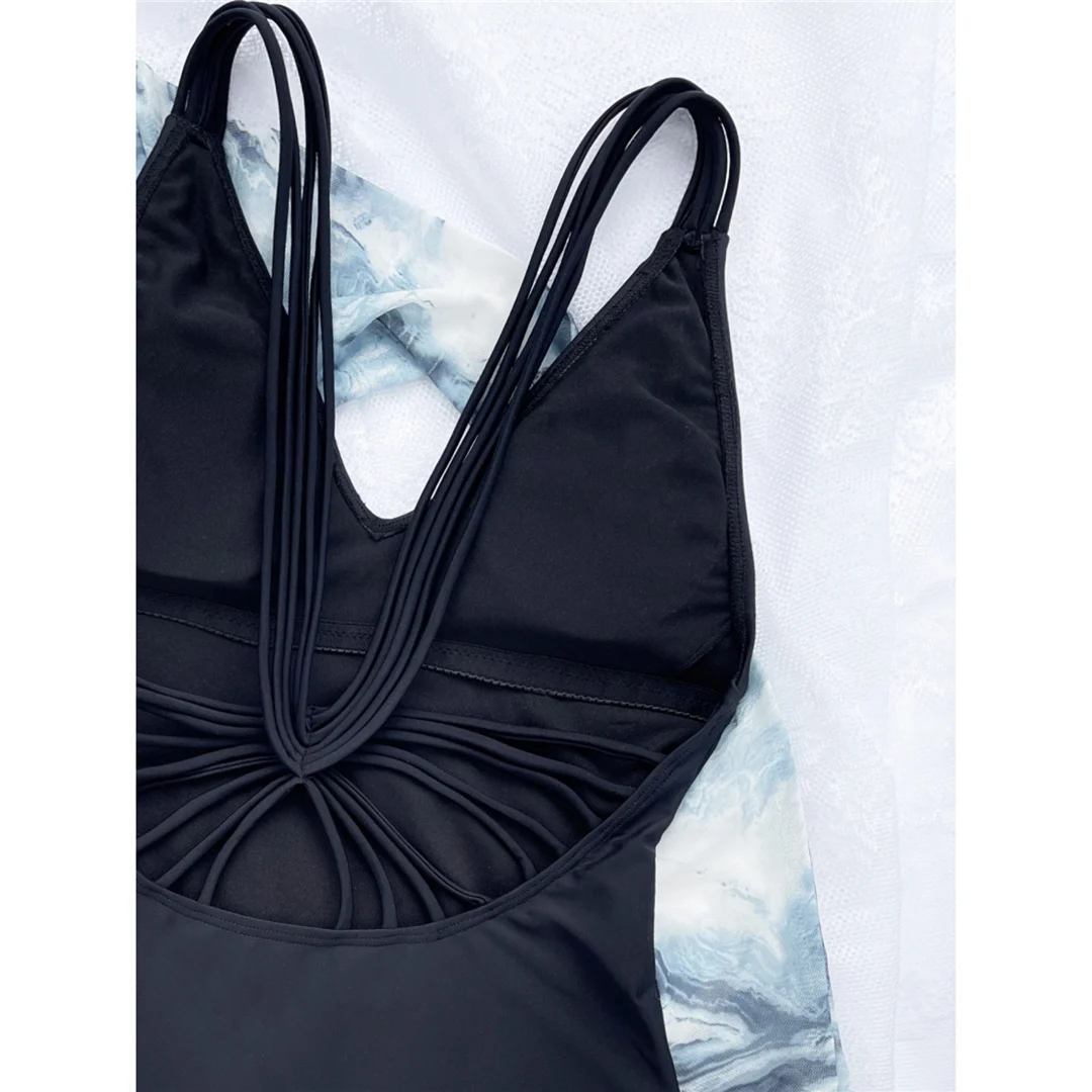 Sexy 3-Farben V-Ausschnitt Trägerloses Badeanzug mit hohem Beinausschnitt und rückenfreiem Design für Damen, einteiliger Badeanzug, Damen-Badebekleidung, Badeanzug für Damen V4432 – Detail 22