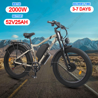 ORLMS MX500 Electric Bike 1000W*2W Dual Motor 52V25Ah Lithium Battery City Snow Electric Bicycle 26 Inch Fat Tires City E Bike