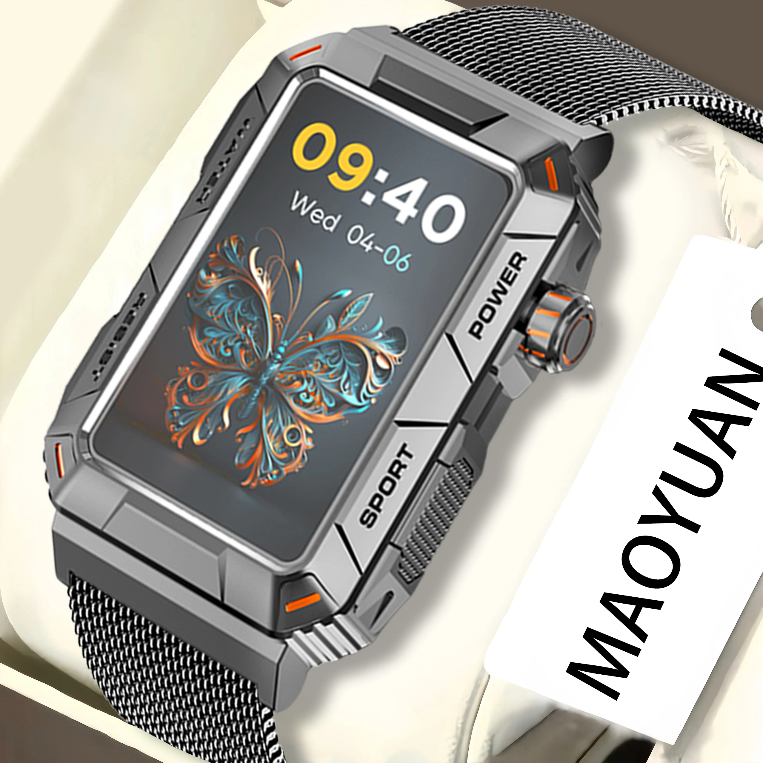 MAOYUAN New Smart Watch 1.57-inch IPS True Color HD Display 5.2 Bluetooth Connection, Music Control Function Men's Smart Watch