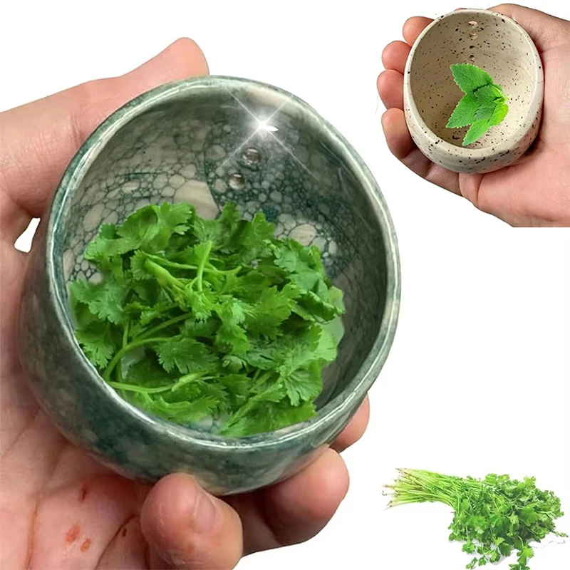 Pottery Herb Stripper Bowl, Handmade Pottery Herb Stripper Bowl, Kitchen Small Herb Stripper for Separating Leaves and Stems