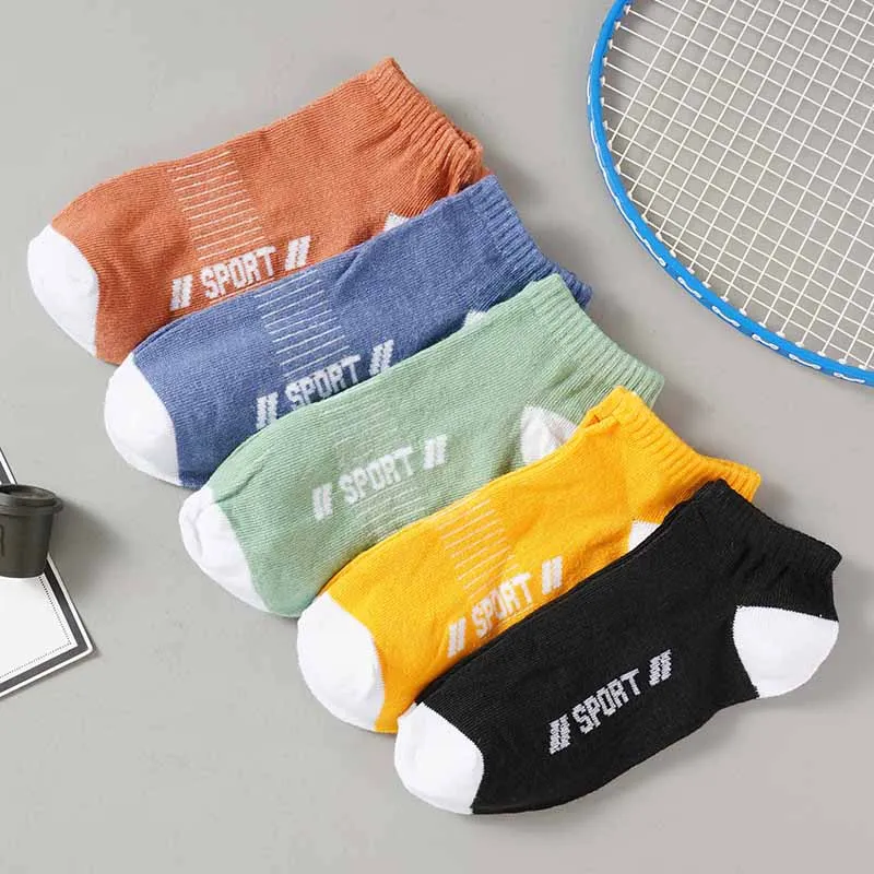 New Men\'s Ankle Cotton Socks Comfortable Fashion Funny Letter Print Sports Casual Short Low Tube Breathable Socks