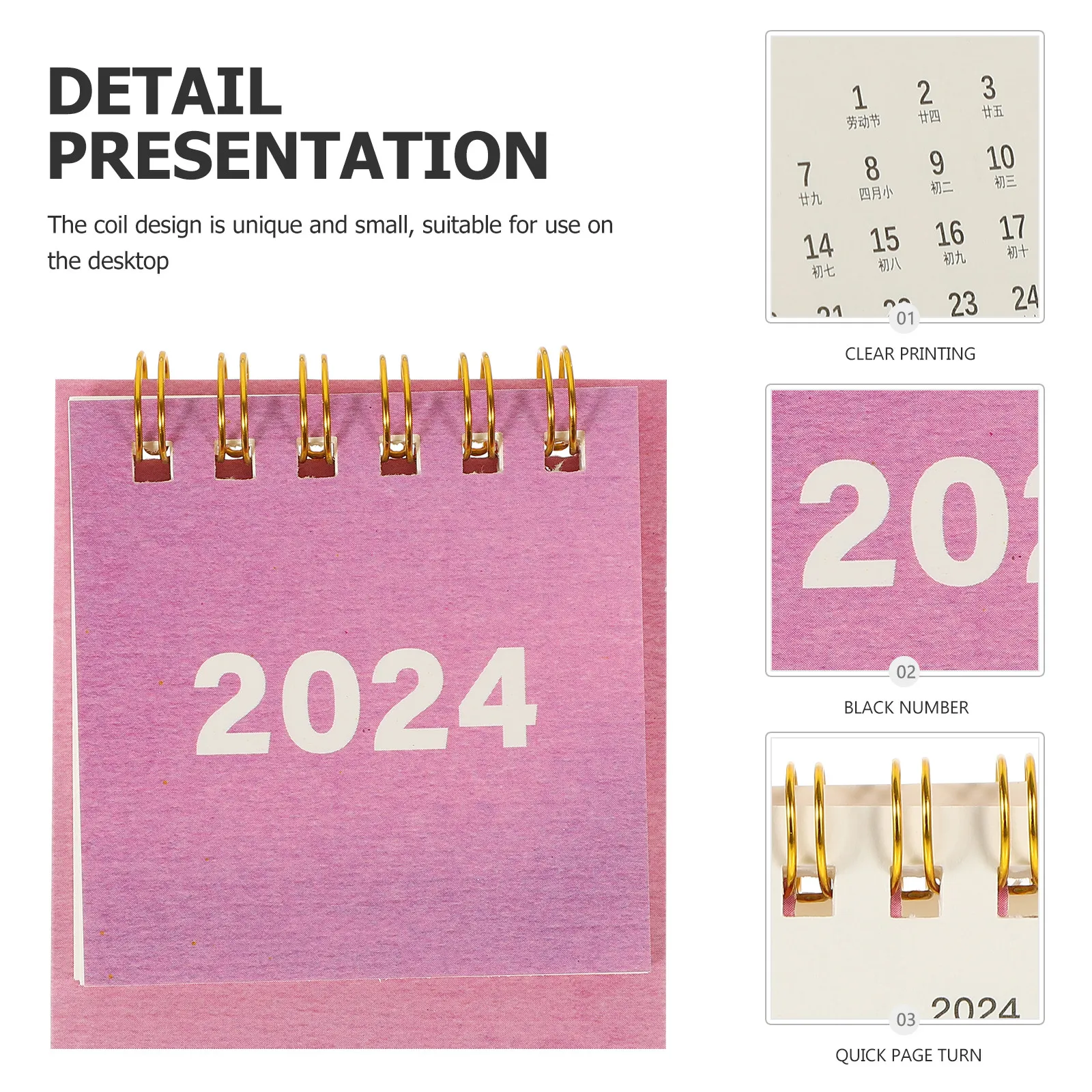 

Desktop Paper Calendar Cute Decorative Office Decorations Household Freestanding Small for