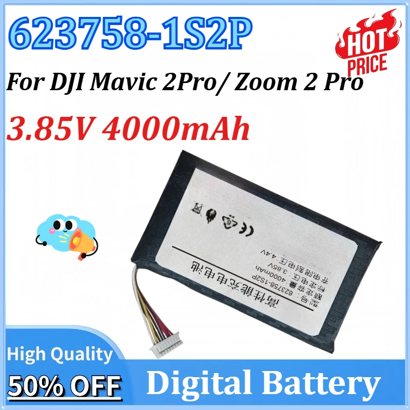 

New 623758-1S2P 3.85V 4000mAh Replacement UAV Remote Control Battery for DJI Mavic 2Pro/Mavic Zoom 2 Pro Rechargeable Batteries