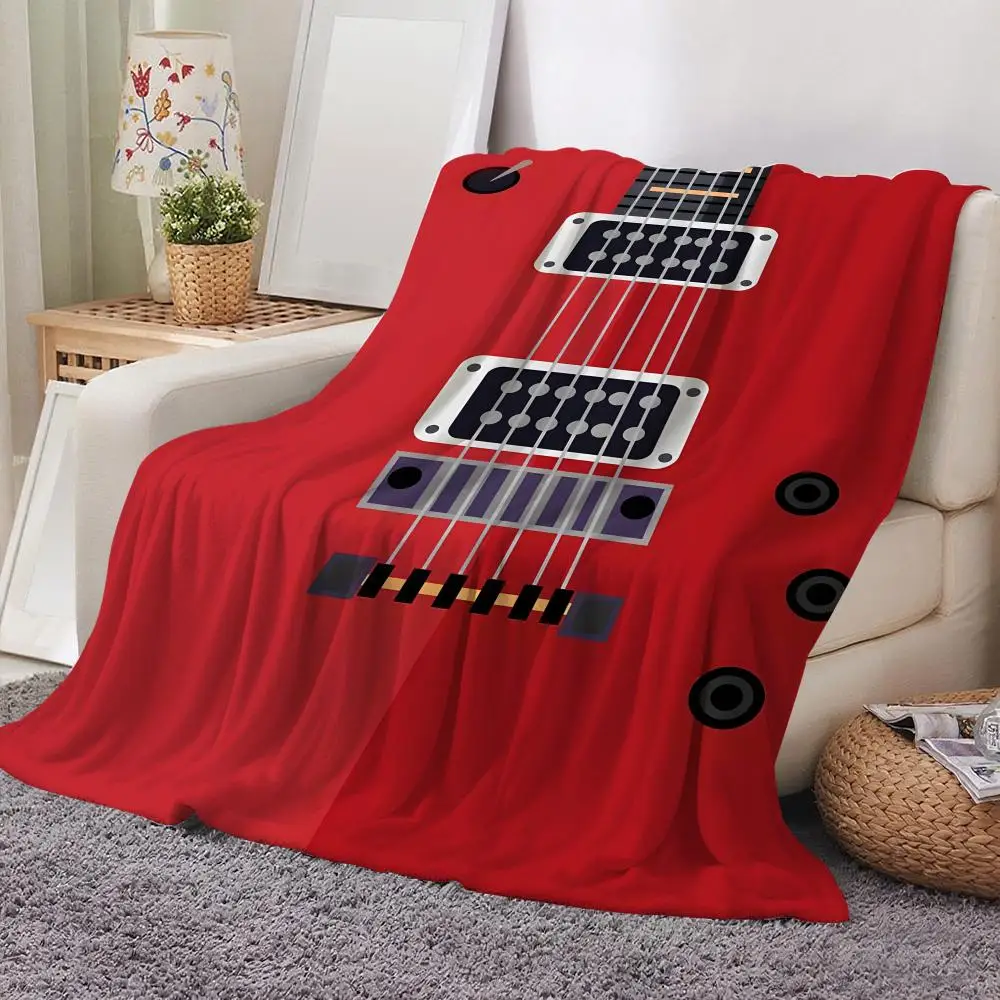 Guitar Throw Soft Flannel Throw Blanket Lightweight Cooling Summer AC Nap Blanket for Sofa Bed Couch Travel