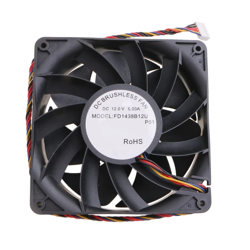 FD1438B12U мощный тихий охлаждающий вентилятор, 6 контактов, 140x140x38 мм, охлаждающий вентилятор для серверной рабочей 6000 12