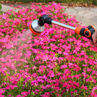 1pc 47cm Water Sprayer Nozzle Long Rod Garden Sprinkler with Adjustable Head 8 Spray Modes High Pressure Irrigation Hose Nozzle