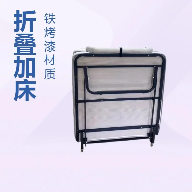 Simple Metal Rollaway Bed Single Folding Extra Bed for Dormitory Hotel Multifunctional Portable Guest Bed Space Saving