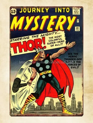 wall cart  comics Journey into Mystery  metal tin sign