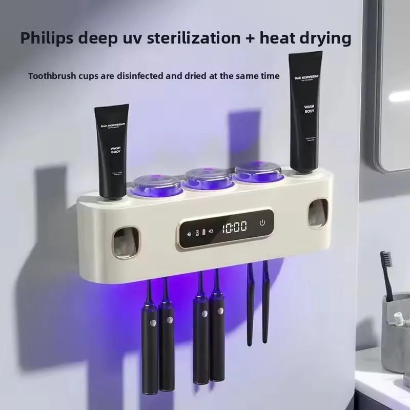 smart-wall-mounted-toothbrush-holder-drying-rack-double-squeeze-toothpaste-dispenser-toothbrush-sanitizer-electric-toothbrush-di