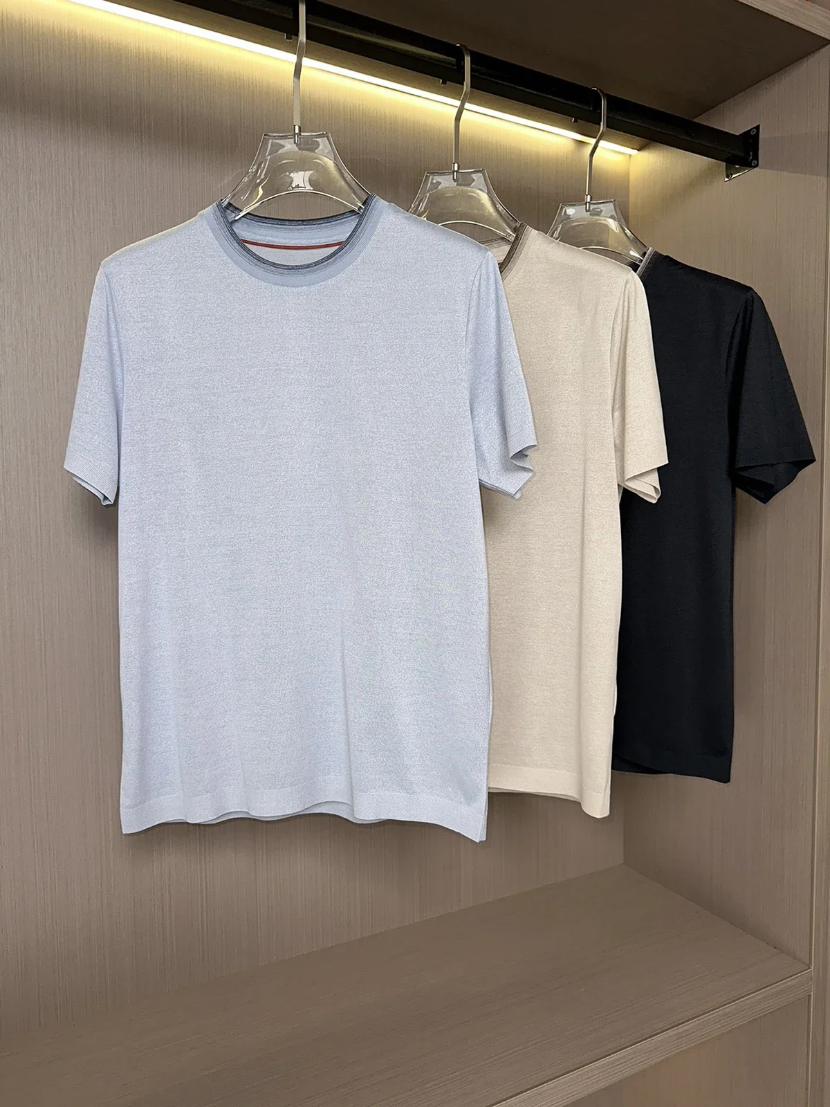 BILLIONAIRE BLKA CPTG T-Shirt Cotton men 2025 New comfortable Solid color elastic short sleeve thin high-quality size M-XXXL