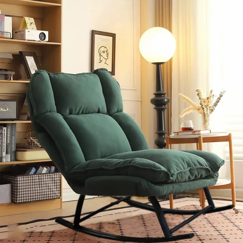 Adjustable Recliner Rocking Chair Lounge Armchair Lazy Chair Small Space Balcony Bedroom Single Seat Backrest Home Use Furniture
