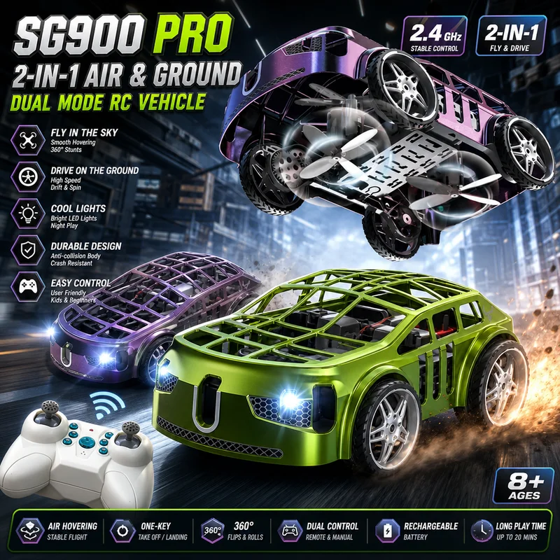 New Hot Sg900pro Remote Control Car Land Air Dual-Mode Remote Control Airplane 2.4g Remote Control Anti Fall Hovering Toy